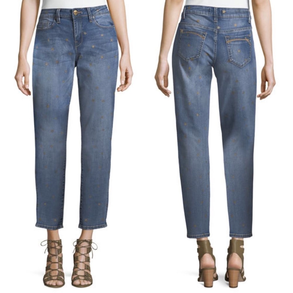 Nanette Lepore Thompson Gold-Star Boyfriend Jeans